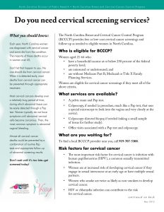 Cervical Cancer Screening Fact Sheet