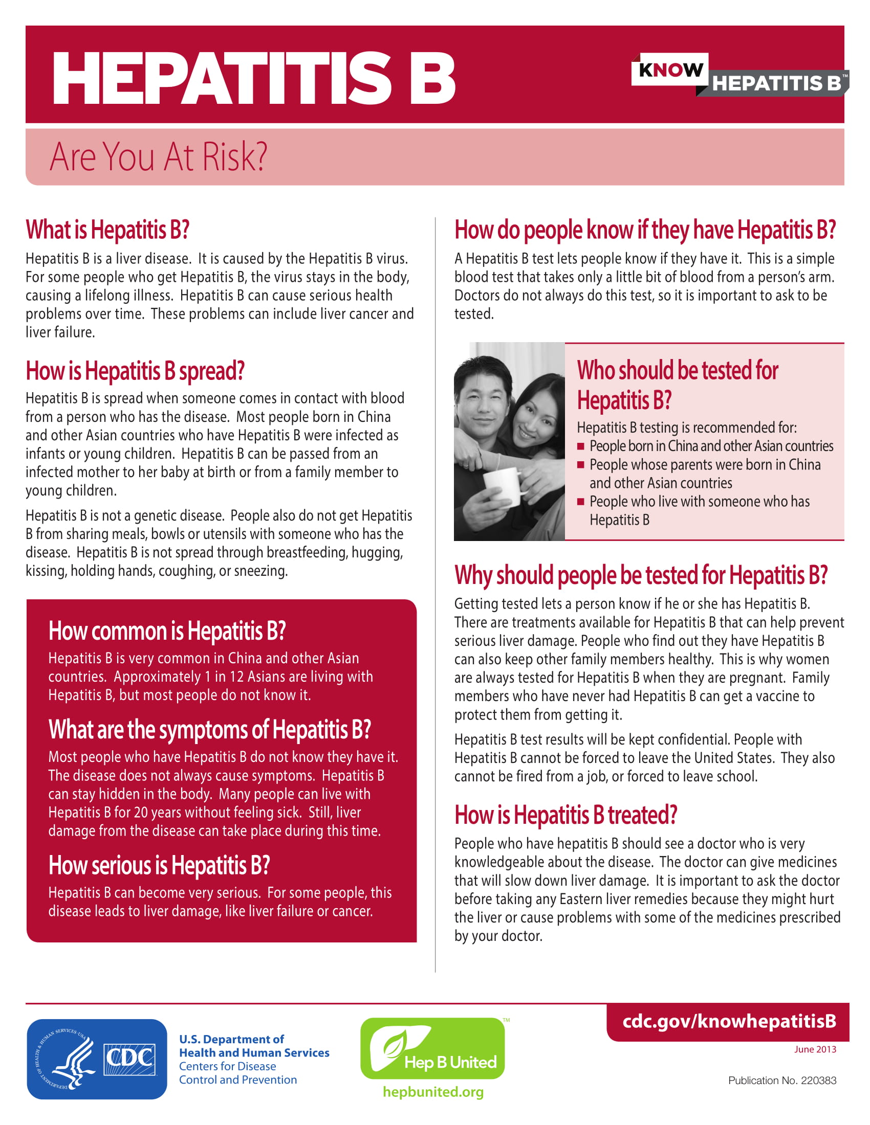 Fact Sheet Hepatitis B Are You at Risk