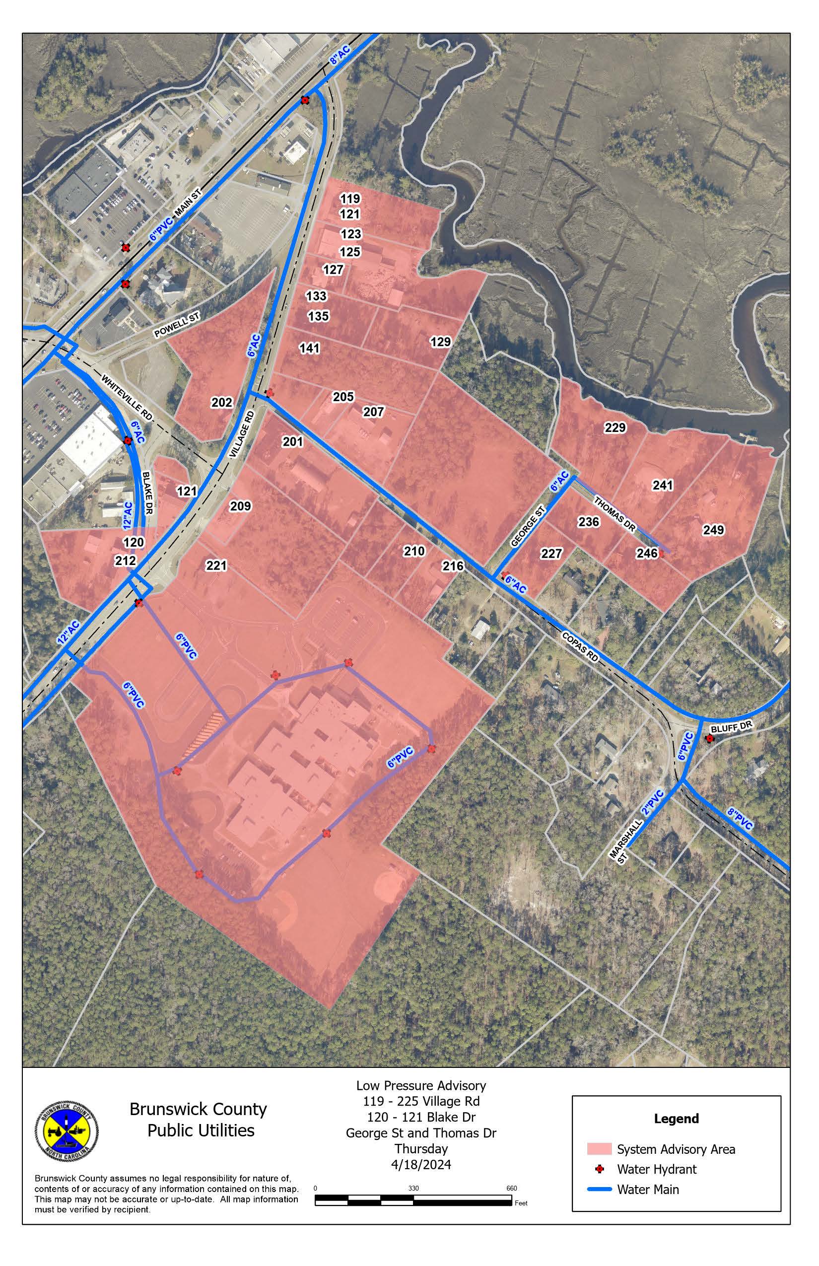 04.18.24- Updated Village Rd and Blake Dr Outage Map